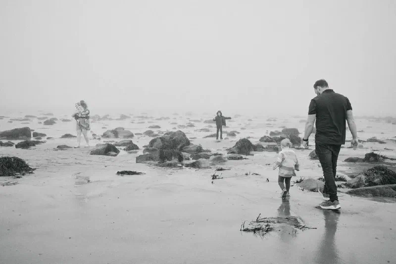 Beach Family Photoshoot Whitle Bay Sea Fog Fret