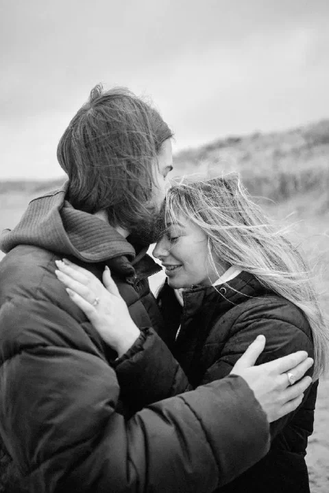 Surpise engagement session Cresswell beach Northumberland north east england nort sea coast